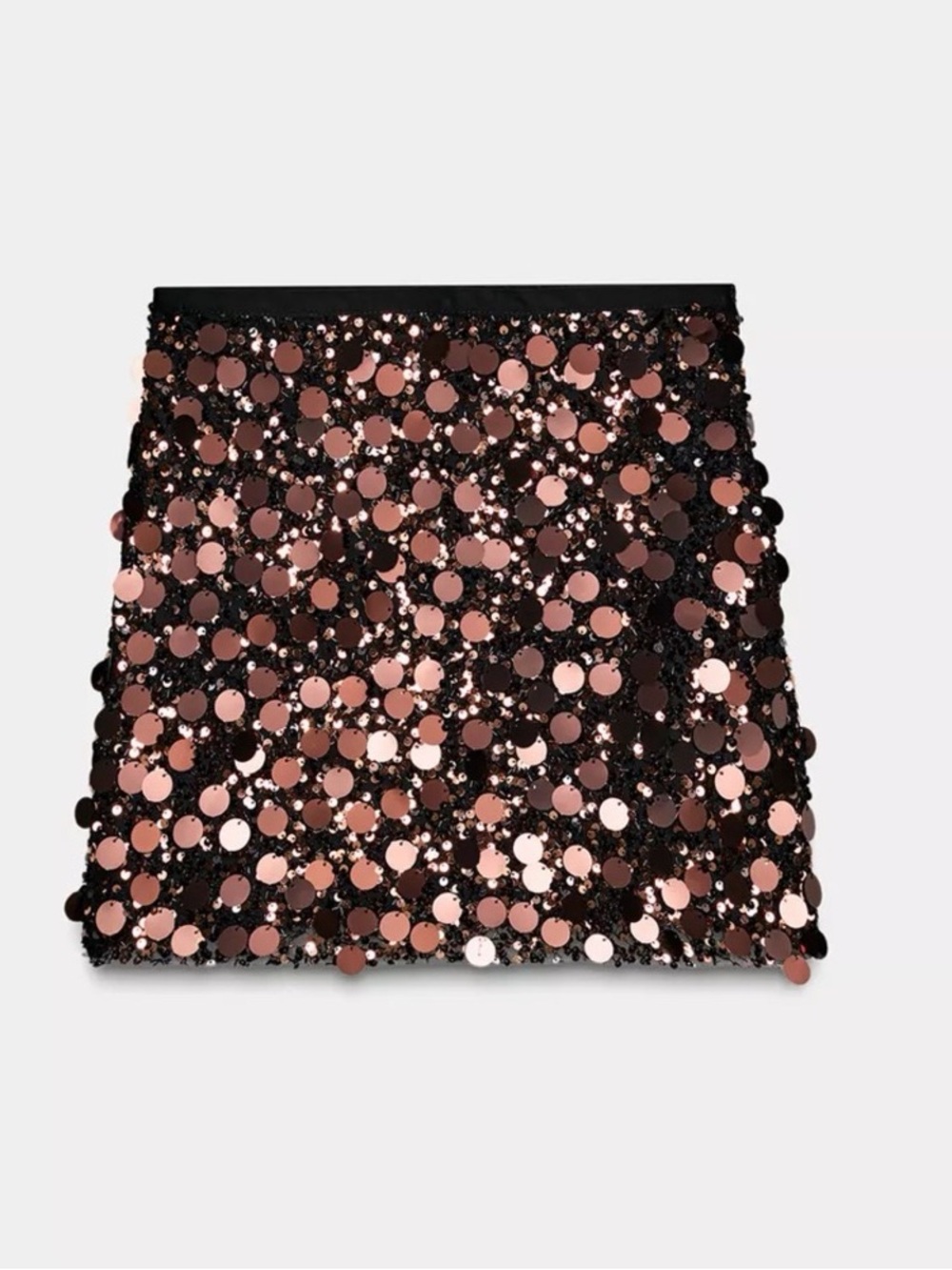 Zara Sequin Mini Skirt in Copper Sz S